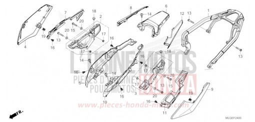COUVERCLE LATERAL/PORTE-BAGAGE ARRIERE (1) CRF1100DP de 2023